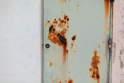 Close-up of rusty metal door