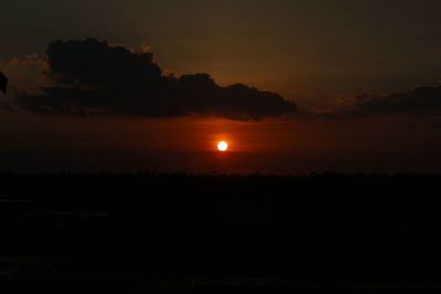 Silhouette of landscape at sunset