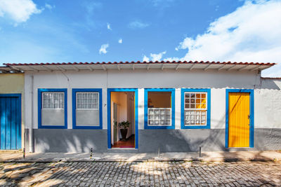 Exterior of building against blue sky