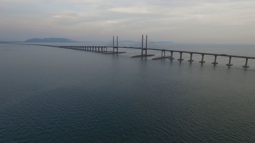 Pier over sea against sky