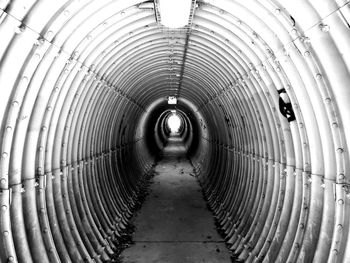 Directly below shot of illuminated tunnel