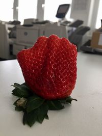 Close-up of strawberry on table