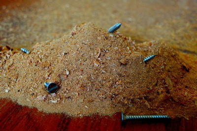 Close-up of cigarette on wall