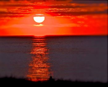 Scenic view of sea at sunset