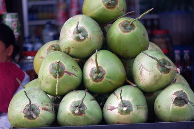 Close-up of fruits for sale at market stall