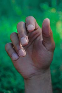 Close-up of cropped hand