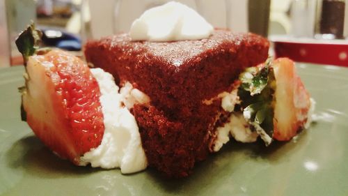 Close-up of dessert in plate