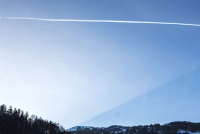 Low angle view of vapor trail in sky