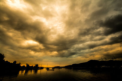 Scenic view of dramatic sky during sunset