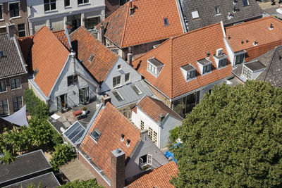 High angle view of residential buildings