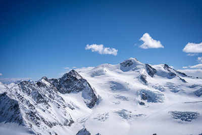 View of the mountains from a height of 3440 m in pitztal, austria