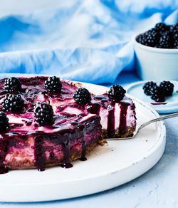 Close-up of dessert in plate