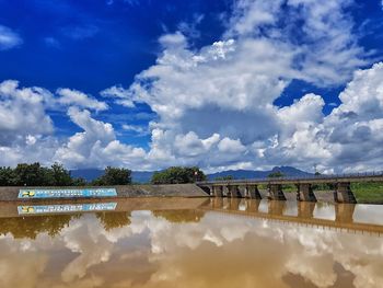 Panoramic shot of river against sky