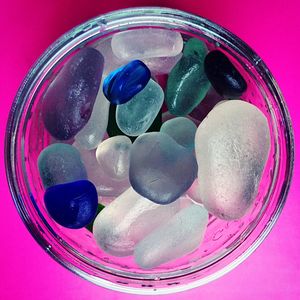 Close-up of multi colored candies in bowl