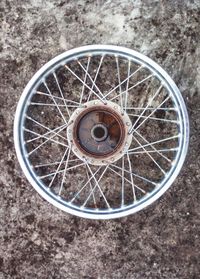 High angle view of wheel