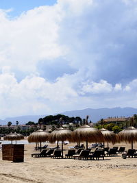 View of a row on the beach