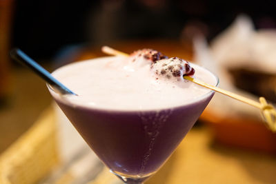 Close-up of drink on table