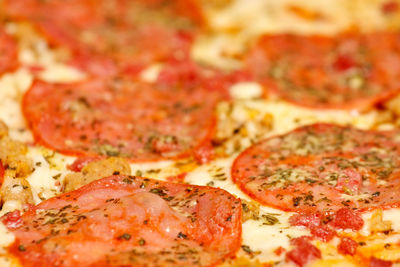 Full frame shot of pizza