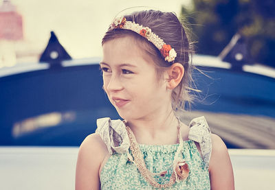 Portrait of girl smiling