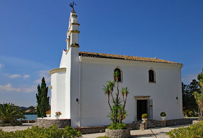 Exterior of building against blue sky