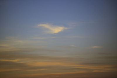 Low angle view of sky at sunset