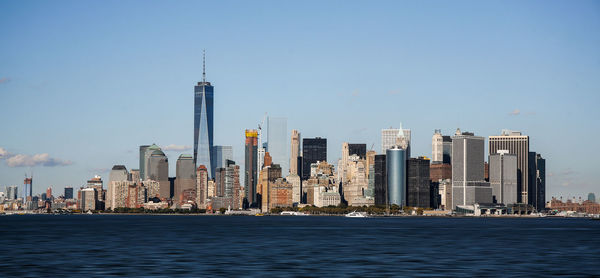 Scenic view of manhattan waterfront