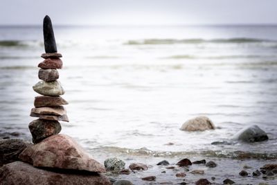 Stack of stones on beach