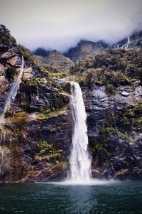 Scenic view of waterfall