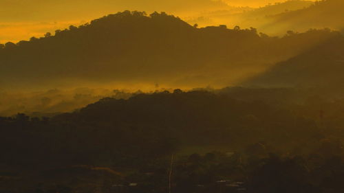 Scenic view of landscape against cloudy sky