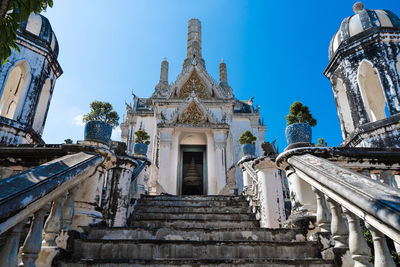 Low angle view of temple building against sky