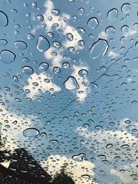 Full frame shot of wet glass window