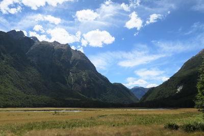 Scenic view of mountains against sky