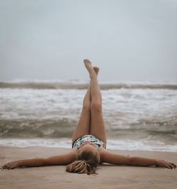 Girl relaxing on beach