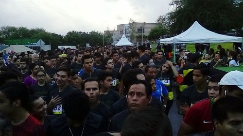 Crowd in town square