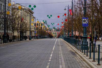 Street amidst buildings in vilnius city