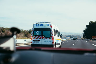 View of car on road