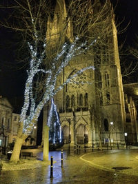 View of buildings at night