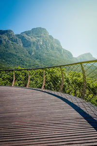 Scenic view of mountains against clear sky