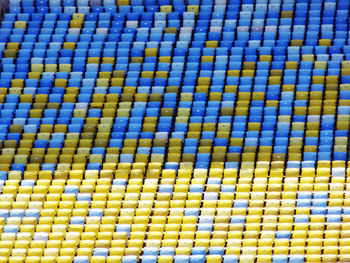 Full frame shot of empty seats in stadium