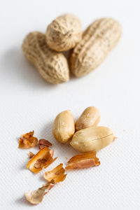 Close-up of food over white background