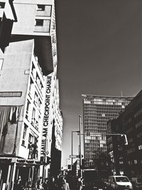 Low angle view of buildings in city