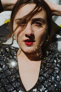 Close-up portrait of woman