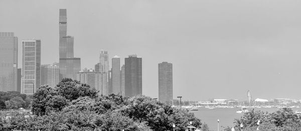 City skyline along the waterfront