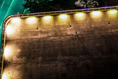 Illuminated lights at night