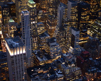 Illuminated cityscape at night