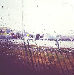 View of rain drops on glass window