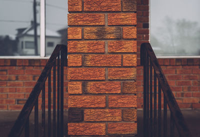 Low angle view of brick column