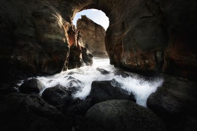 Rock formations in river