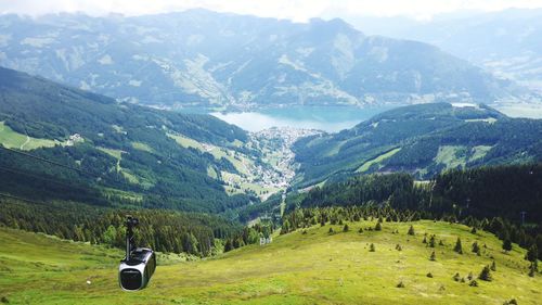 Scenic view of landscape and mountains