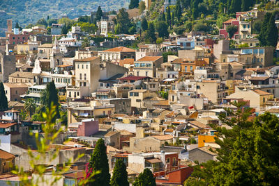 High angle view of townscape